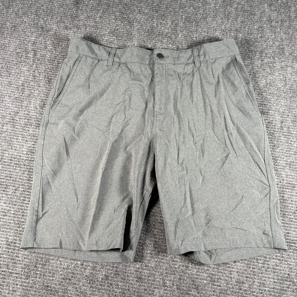 Panama Jack Hybrid Shorts Mens 36 Gray Excellent Quick Dry Heathered Pockets